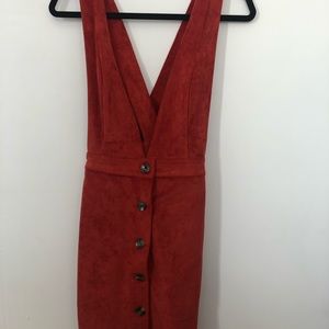 Faux suede rust colored dress